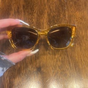 Authentic Chanel yellow sunglasses